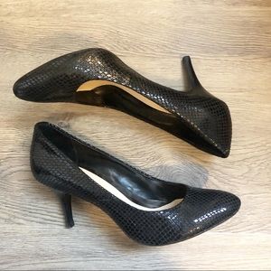 Calvin Klein Black Snake Inspired Pumps